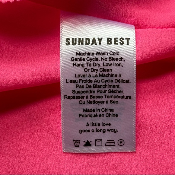 Aritzia Sunday Best Savoy Wrap Dress Neon Pink - Picture 9 of 11
